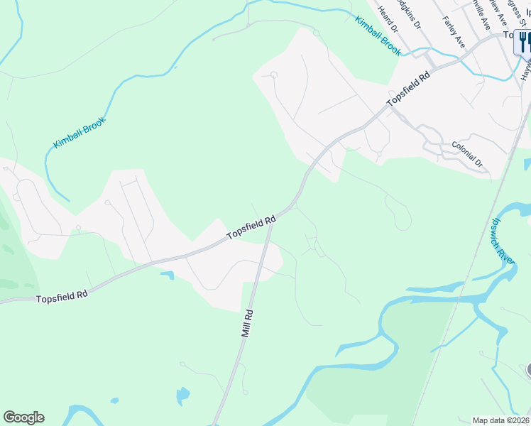 map of restaurants, bars, coffee shops, grocery stores, and more near 136 Topsfield Road in Ipswich