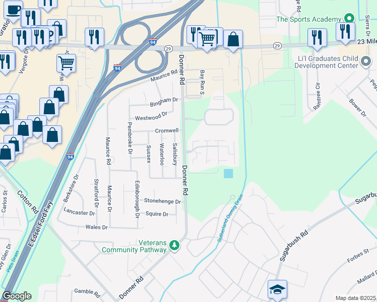map of restaurants, bars, coffee shops, grocery stores, and more near 29376 Apple Garden Boulevard in New Baltimore