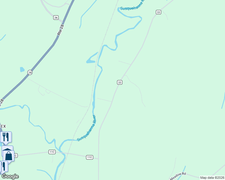 map of restaurants, bars, coffee shops, grocery stores, and more near 1271-1351 County Highway 33 in Cooperstown