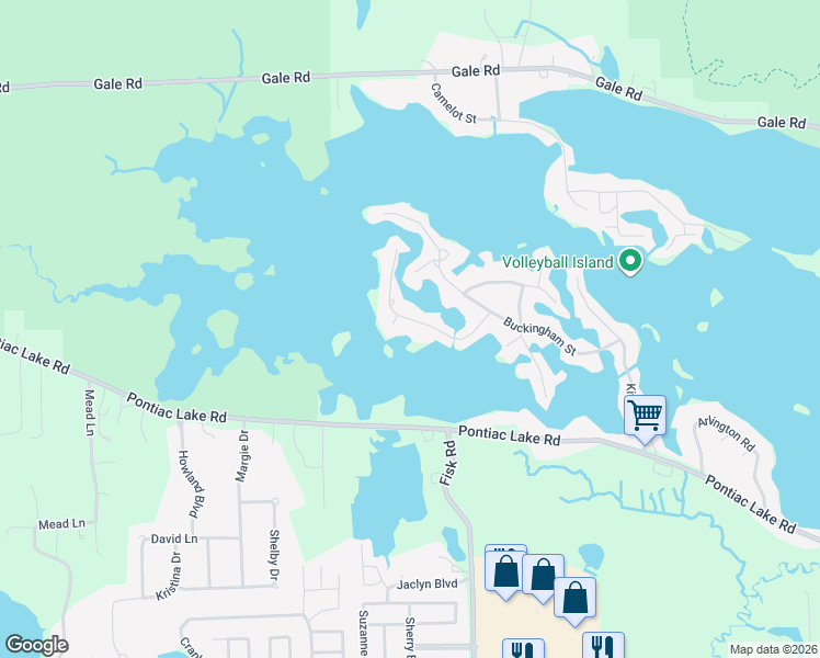 map of restaurants, bars, coffee shops, grocery stores, and more near 9565 Bonnie Briar Street in White Lake charter Township