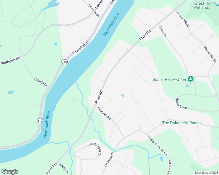 map of restaurants, bars, coffee shops, grocery stores, and more near 338 River Road in Andover