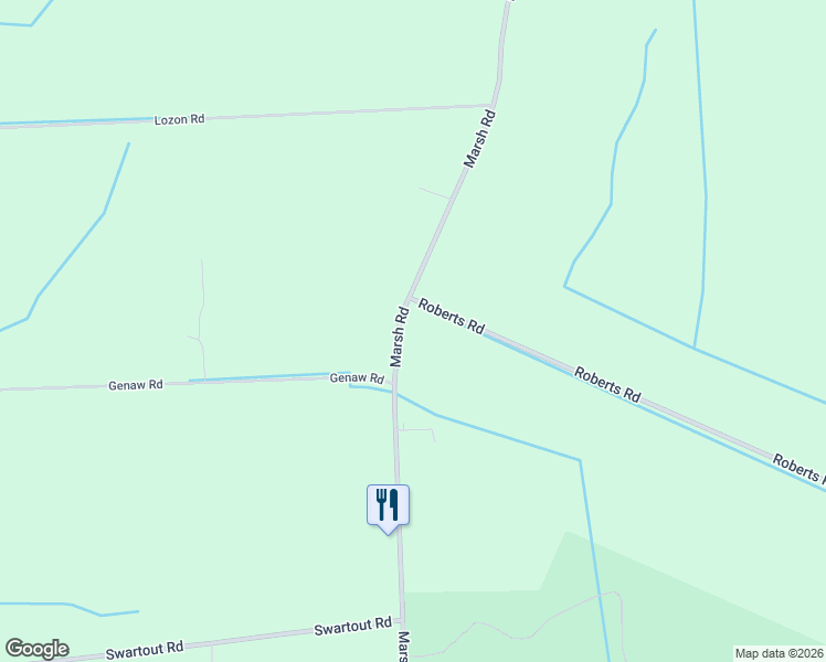 map of restaurants, bars, coffee shops, grocery stores, and more near 7952 Marsh Road in Marine City