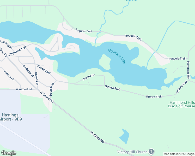 map of restaurants, bars, coffee shops, grocery stores, and more near 2173 Jeanne Drive in Hastings