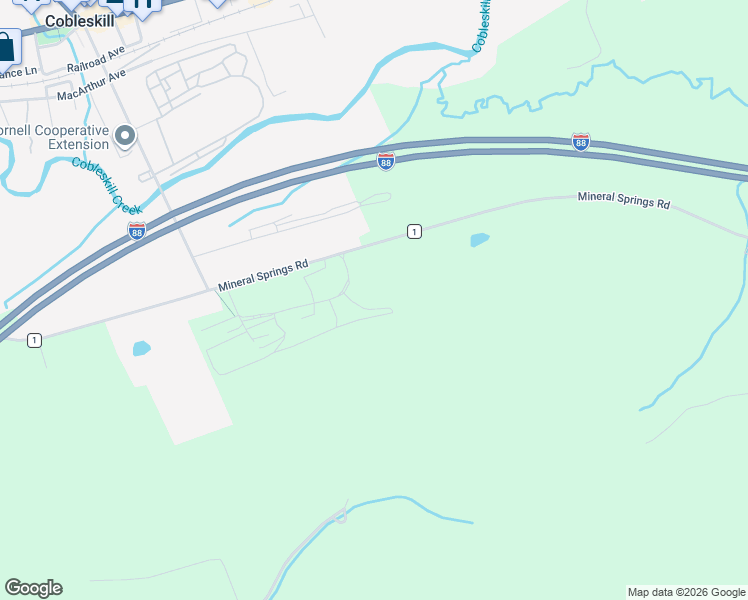 map of restaurants, bars, coffee shops, grocery stores, and more near 312 Red Tail Ridge in Cobleskill