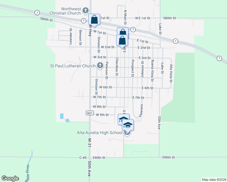 map of restaurants, bars, coffee shops, grocery stores, and more near 606 Cherokee St in Alta