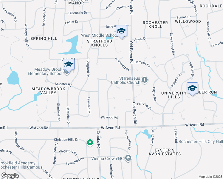 map of restaurants, bars, coffee shops, grocery stores, and more near 731 Lynndale Drive in Rochester Hills