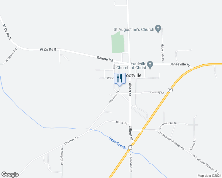 map of restaurants, bars, coffee shops, grocery stores, and more near 302 Depot Street in Footville