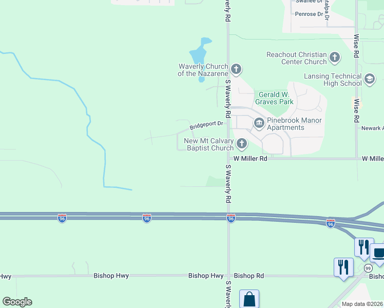 map of restaurants, bars, coffee shops, grocery stores, and more near 4011 Truxton Lane in Lansing