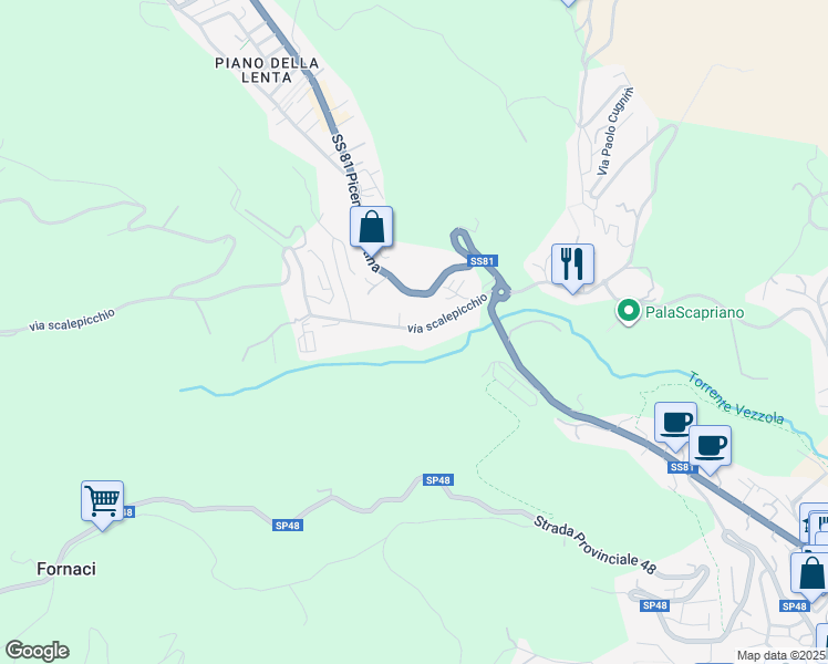 map of restaurants, bars, coffee shops, grocery stores, and more near 39 Via Scalepicchio in Teramo