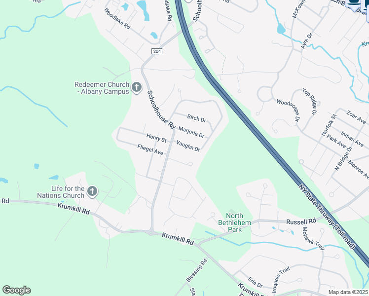 map of restaurants, bars, coffee shops, grocery stores, and more near 107 Marjorie Drive in Albany