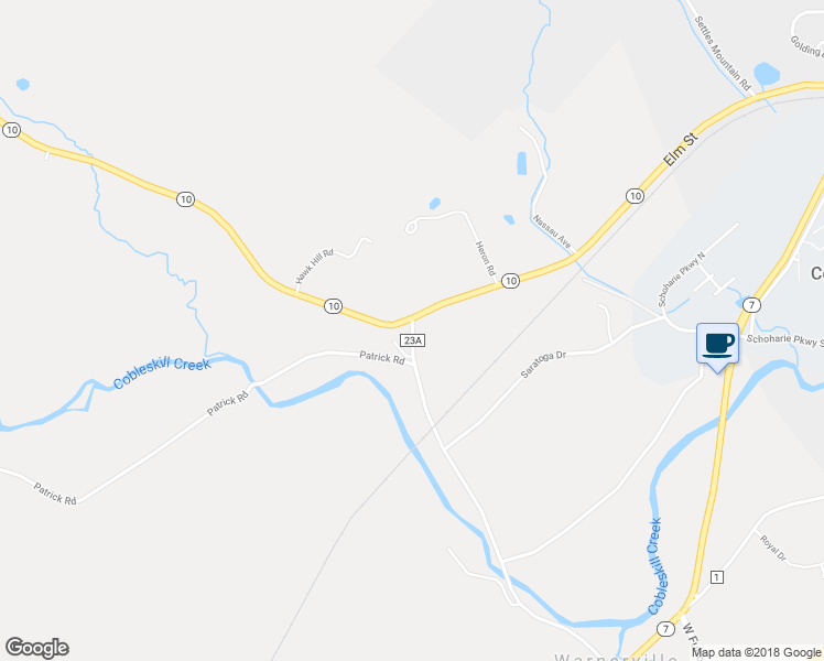map of restaurants, bars, coffee shops, grocery stores, and more near 263 Warnerville Cutoff in Cobleskill