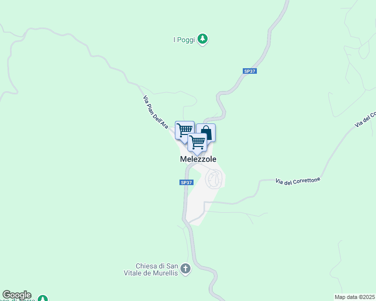 map of restaurants, bars, coffee shops, grocery stores, and more near 2 SP37 in Melezzole