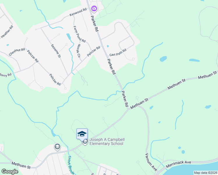 map of restaurants, bars, coffee shops, grocery stores, and more near 86 Parker Road in Dracut