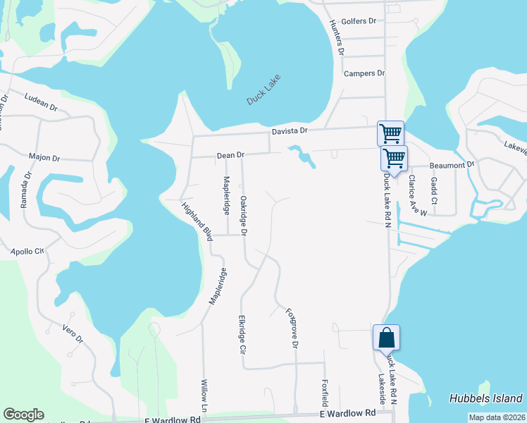 map of restaurants, bars, coffee shops, grocery stores, and more near 3332 Oakridge Drive in Highland Charter Township