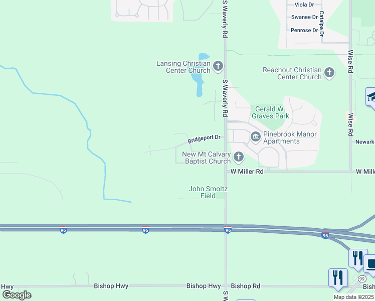 map of restaurants, bars, coffee shops, grocery stores, and more near 6014 Rockingham Drive in Lansing