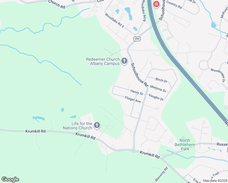 map of restaurants, bars, coffee shops, grocery stores, and more near 57 Fliegel Avenue in Albany