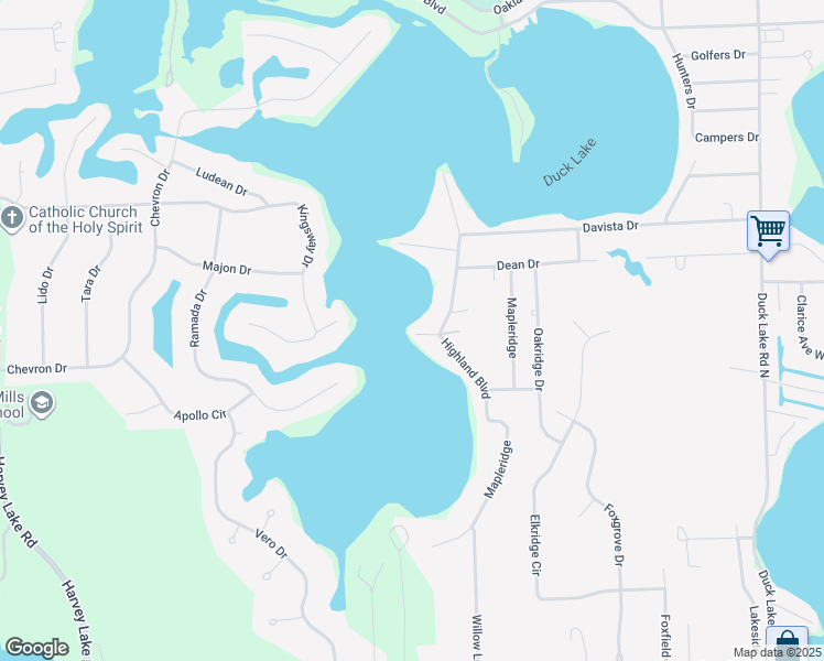 map of restaurants, bars, coffee shops, grocery stores, and more near 3404 Harbor Court in Highland Charter Township