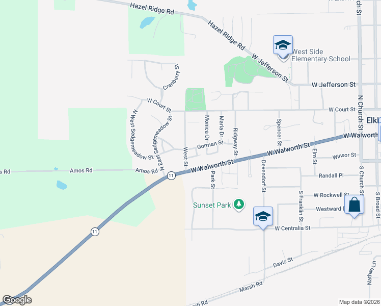 map of restaurants, bars, coffee shops, grocery stores, and more near 925 Gorman Street in Elkhorn