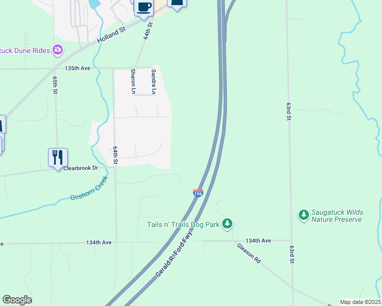 map of restaurants, bars, coffee shops, grocery stores, and more near 6399 Daniel Drive in Saugatuck