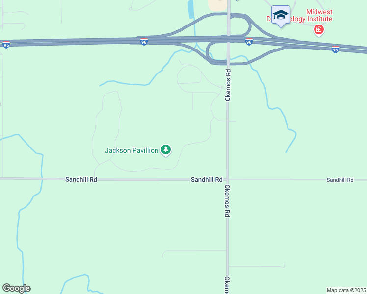 map of restaurants, bars, coffee shops, grocery stores, and more near Corporate Way in Ingham County