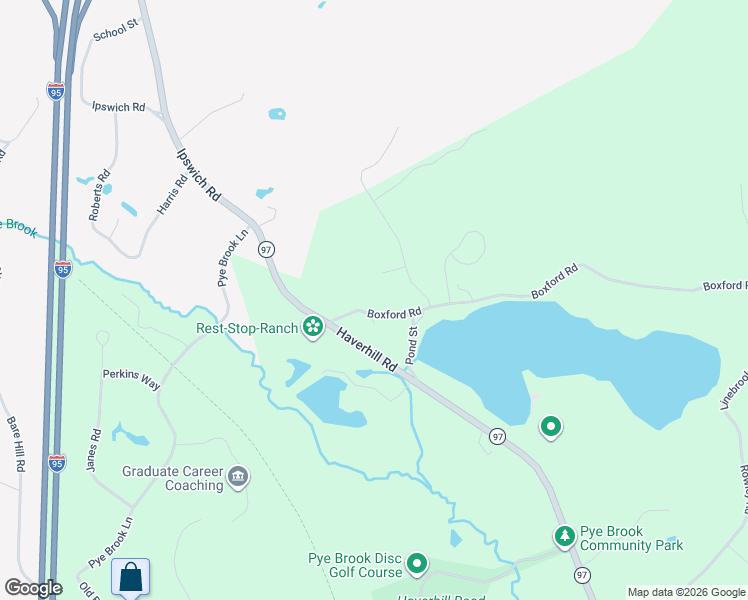 map of restaurants, bars, coffee shops, grocery stores, and more near 75 Boxford Road in Ipswich
