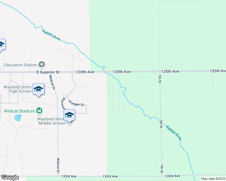 map of restaurants, bars, coffee shops, grocery stores, and more near 3471 Ward Drive in Wayland