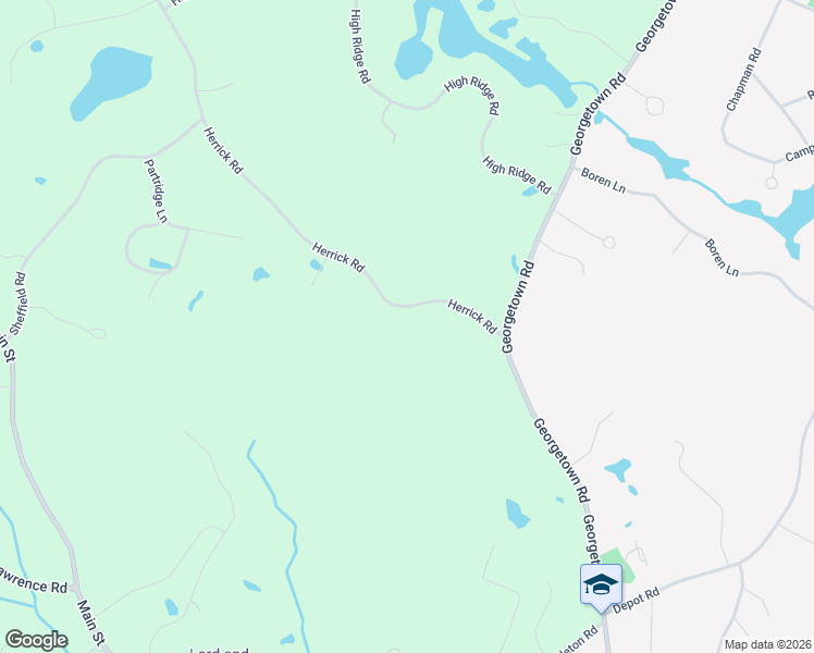 map of restaurants, bars, coffee shops, grocery stores, and more near 22 Herrick Road in Boxford