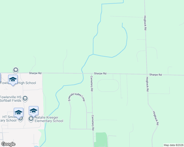 map of restaurants, bars, coffee shops, grocery stores, and more near 6965 Sharpe Road in Fowlerville