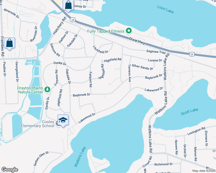 map of restaurants, bars, coffee shops, grocery stores, and more near 3959 Coventry Valley Road in Oakland County