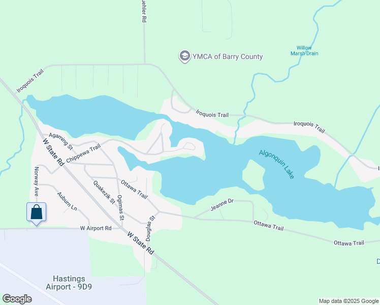 map of restaurants, bars, coffee shops, grocery stores, and more near 2307 Wasabinang Street in Hastings