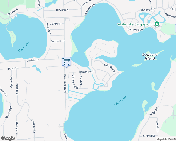 map of restaurants, bars, coffee shops, grocery stores, and more near 3181 Beaumont Drive in Oakland County