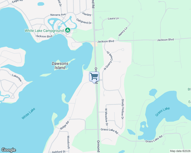 map of restaurants, bars, coffee shops, grocery stores, and more near 3439 North Quarry Creek Court in White Lake charter Township