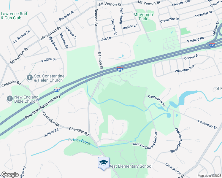 map of restaurants, bars, coffee shops, grocery stores, and more near 217 Beacon Street in Andover