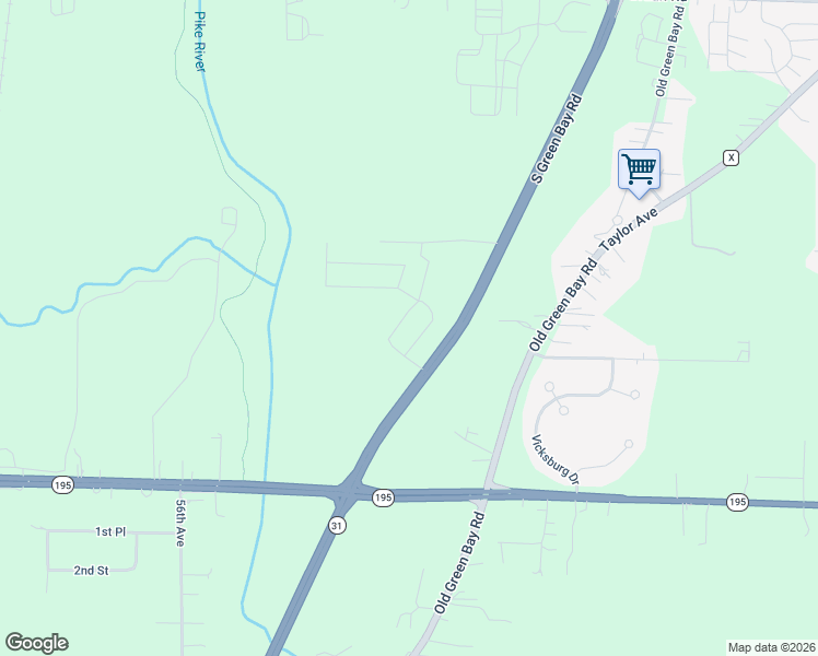 map of restaurants, bars, coffee shops, grocery stores, and more near 5366-5392 South Green Bay Road in Mount Pleasant