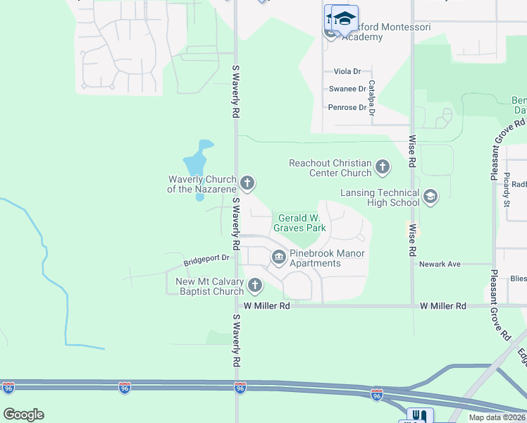 map of restaurants, bars, coffee shops, grocery stores, and more near 3708 Fox Pointe South in Lansing
