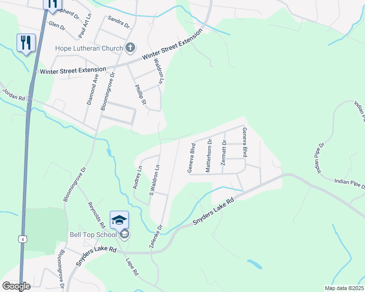 map of restaurants, bars, coffee shops, grocery stores, and more near 40 Zelenke Drive in Wynantskill