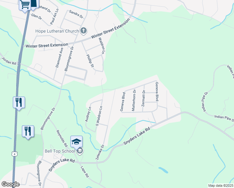 map of restaurants, bars, coffee shops, grocery stores, and more near 40 Zelenke Drive in Wynantskill