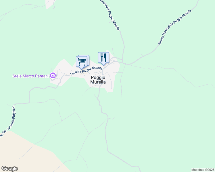 map of restaurants, bars, coffee shops, grocery stores, and more near 190 Strada dei Sassi Bianchi in Poggio Murella