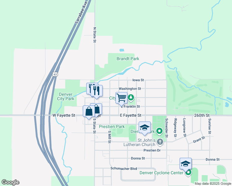 map of restaurants, bars, coffee shops, grocery stores, and more near 128 North Holmes Street in Denver