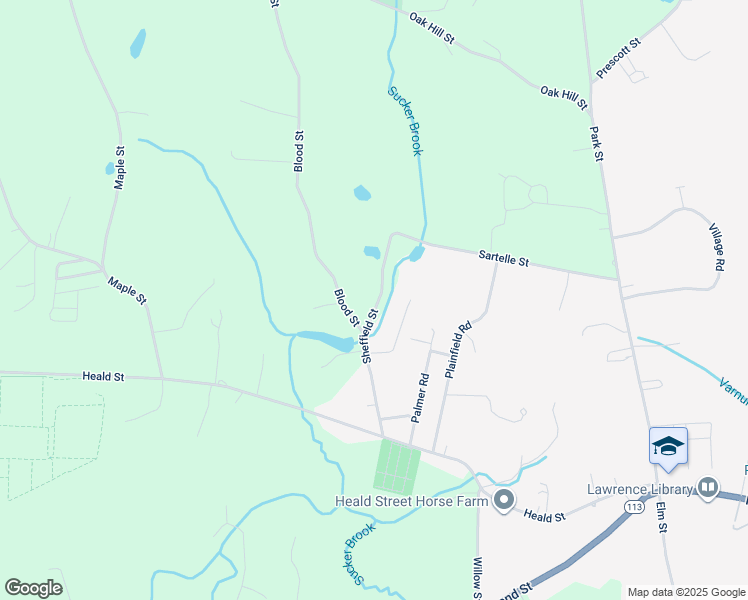 map of restaurants, bars, coffee shops, grocery stores, and more near 18 Sheffield Street in Pepperell