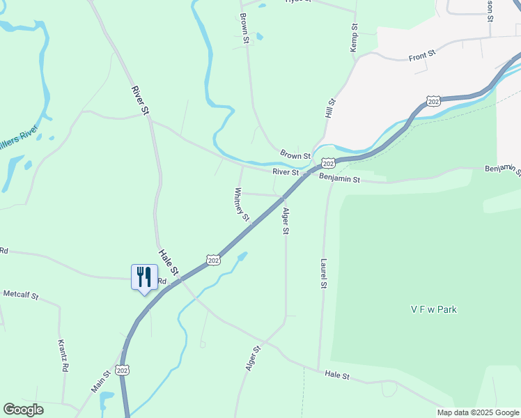 map of restaurants, bars, coffee shops, grocery stores, and more near 76 Main Street in Winchendon