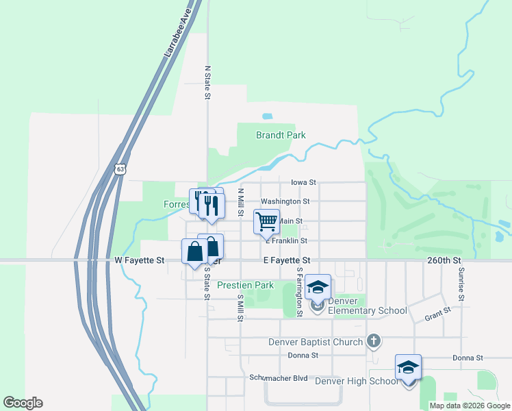 map of restaurants, bars, coffee shops, grocery stores, and more near 128 North Holmes Street in Denver