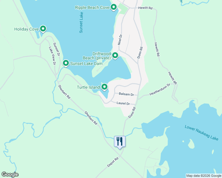map of restaurants, bars, coffee shops, grocery stores, and more near 34 Winding Cove Road in Ashburnham