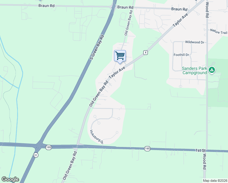 map of restaurants, bars, coffee shops, grocery stores, and more near 5005 South Green Bay Road in Mount Pleasant