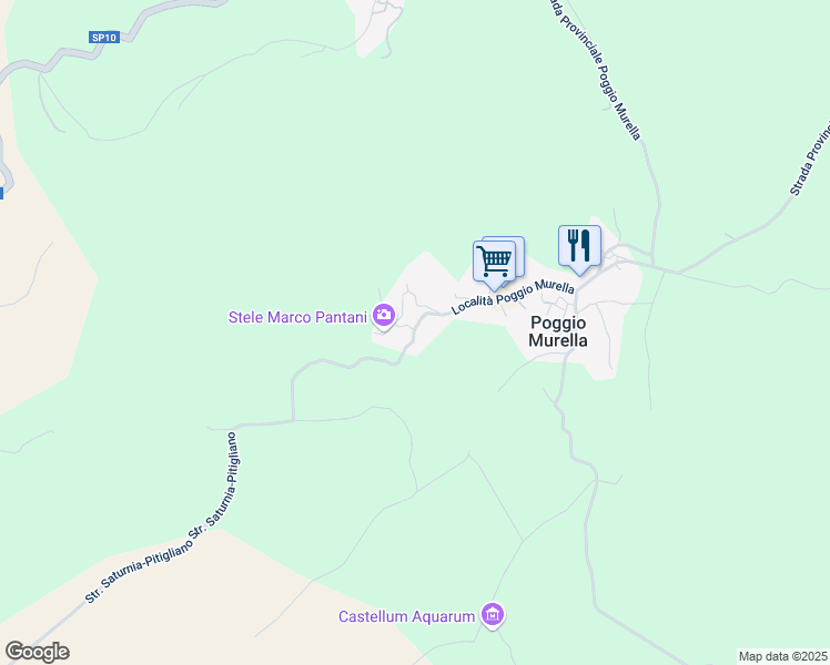 map of restaurants, bars, coffee shops, grocery stores, and more near 179A Località Poggio Murella in Poggio Murella