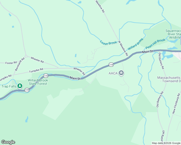 map of restaurants, bars, coffee shops, grocery stores, and more near 547 Main Street in Townsend