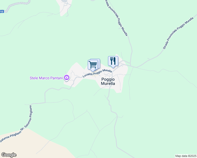 map of restaurants, bars, coffee shops, grocery stores, and more near 129 Località Poggio Murella in Poggio Murella