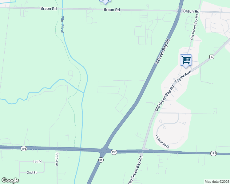 map of restaurants, bars, coffee shops, grocery stores, and more near 4848 South Green Bay Road in Mount Pleasant