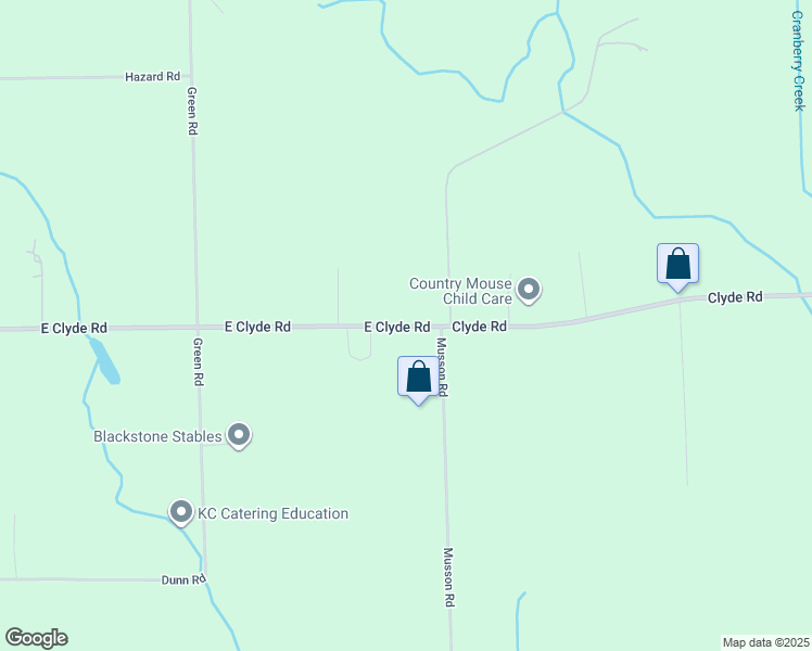 map of restaurants, bars, coffee shops, grocery stores, and more near 7429 East Clyde Road in Howell