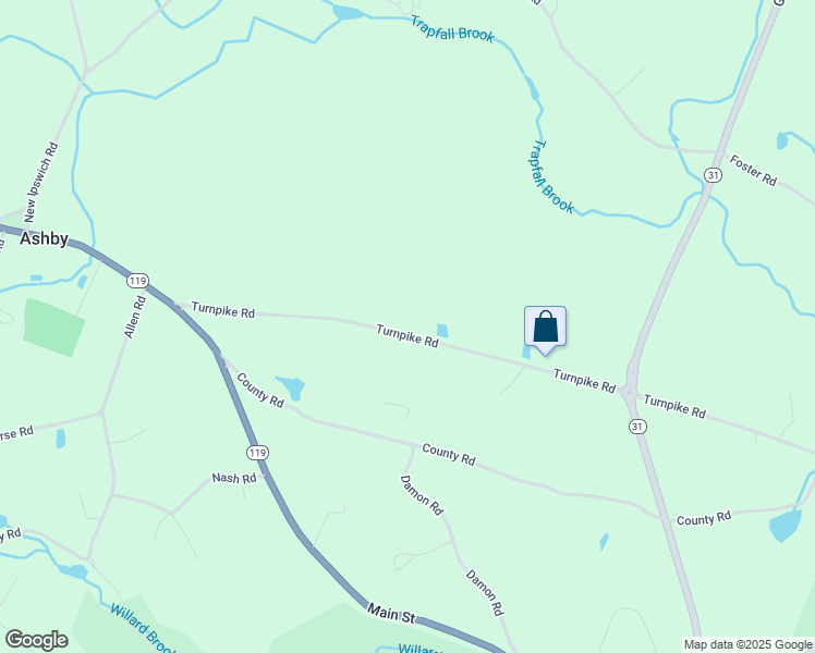 map of restaurants, bars, coffee shops, grocery stores, and more near 240 Turnpike Road in Ashby